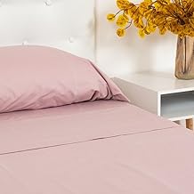 TRAMAS+ Complete Bedding Set, 140 x 200 cm, 100% Cotton, Bed Linen, Bed Linen and 2 Pillowcases, Oeko-Tex Standard 100 Certified – Mauve