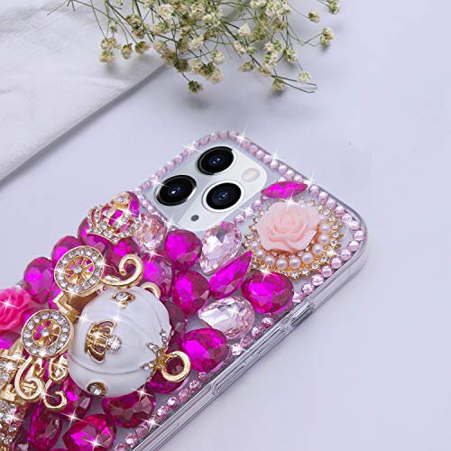 Guppy For Iphone 12 Pro Max Women Case Luxury 3D Handmade Bling Rhinestone Diamond Glitter Shiny Crystal Gems Crown Castle Pumpkin Car Flowers Soft Protective Anti-Fall Case For Iphone 12 Pro Max 6.7" #TOP4