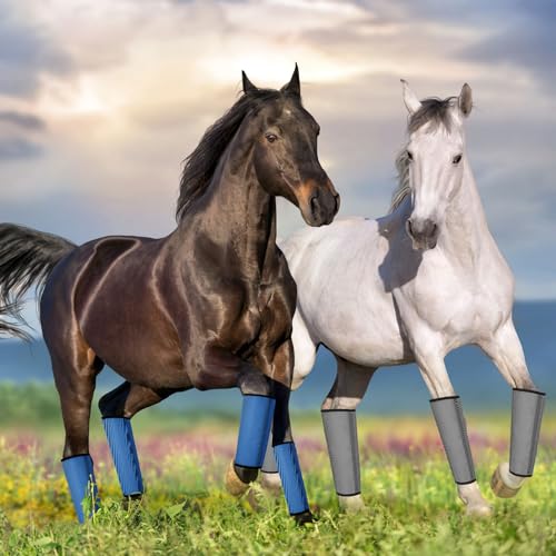 Image of Jexine Set of 8 Mesh Fly Boots for Horse Loose Fitting Non Slip Breathable Horse Fly Leggings Protective Reduces Stress Leg Fatigue Wraps for Preventing Flies Mosquitoes Bite