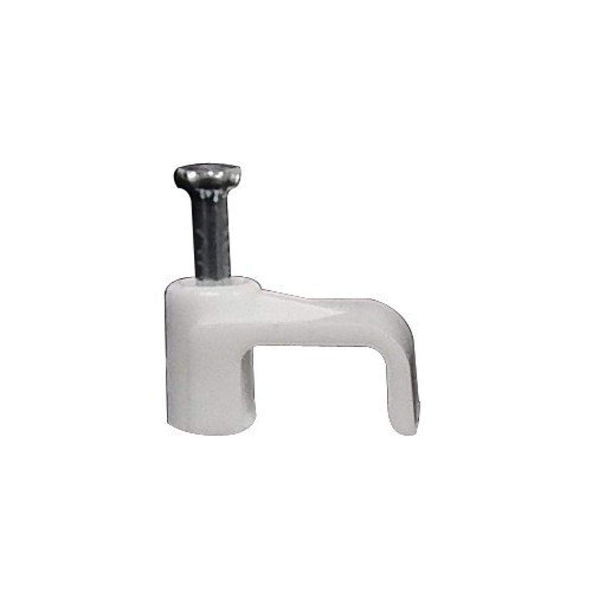 Morris 35014 Round Cable Clip, 1 Nail, Plastic, Used with Small Cords (Pack of 100)