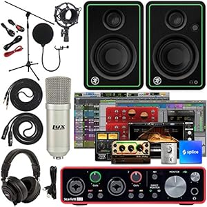 Focusrite Scarlett 2i2 2×2 USB Audio Interface Full Studio Bundle with Creative Music Production Software Kit and CR4-X…