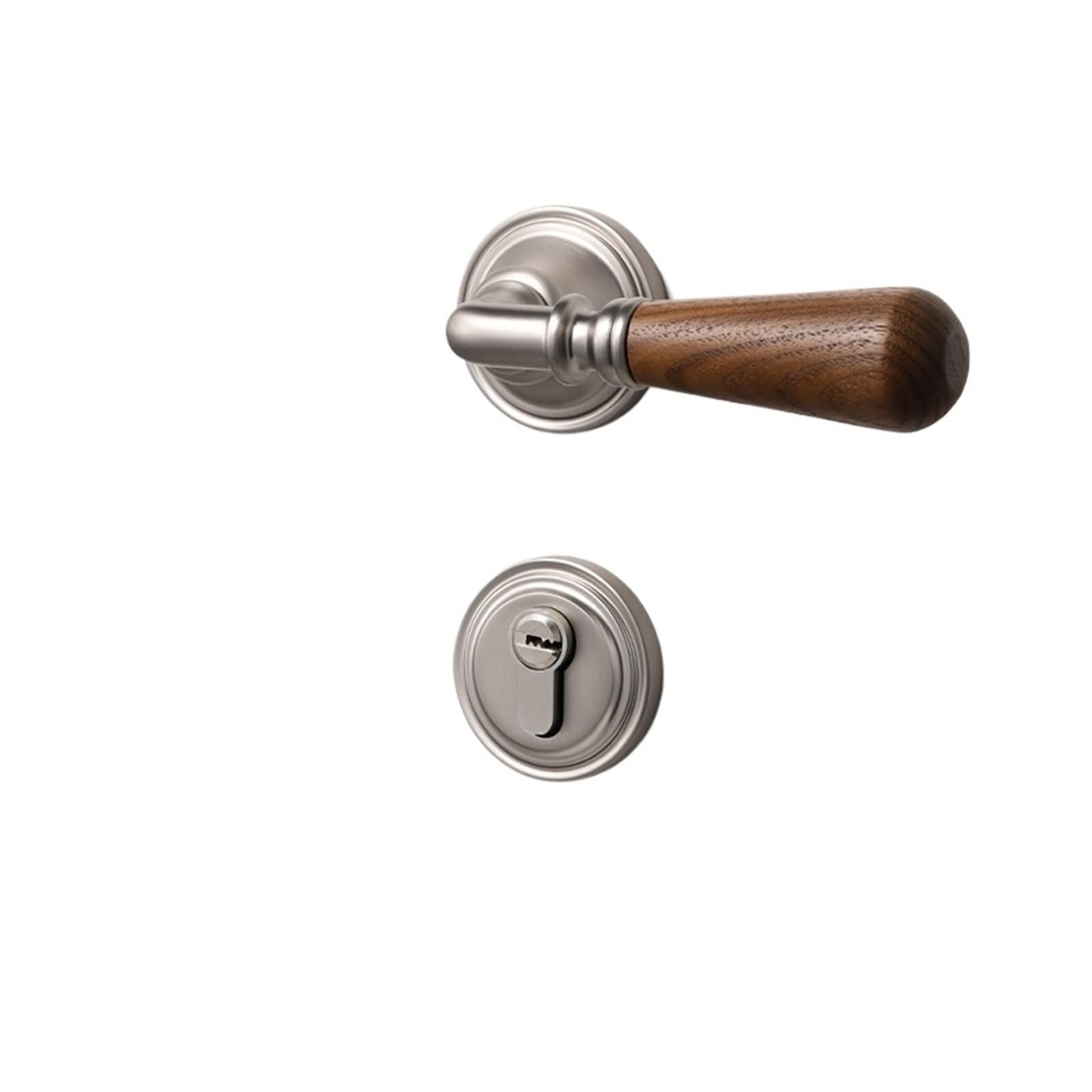 Poignée de porte de chambre rétro en noyer pour un cocon serein