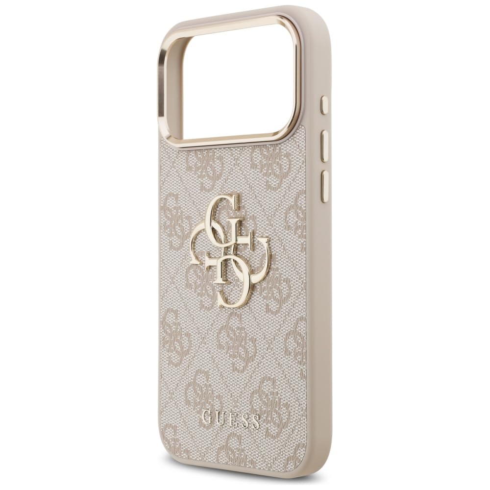 CG Mobile Guess 4G - Carcasa para iPhone 17 Pro MAX (4G, diseño clásico, Color Rosa/Dorado)