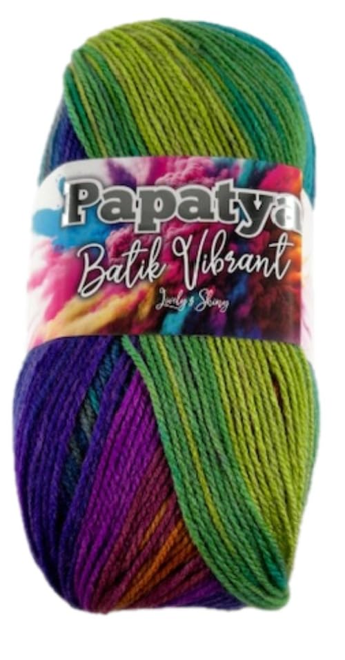 Rainbow Papatya Batik Vibrant Double Knitting 100g Ball (1, 03V)