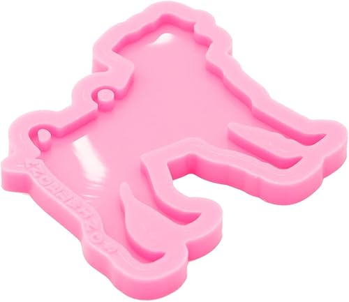 Miniatura 5 de Llavero de perro brillante brillante molde de resina epoxi molde de silicona con agujero de dibujos animados animal resina epoxi artesanía molde de