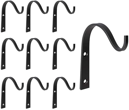 Mkono Plant Hanger Bracket 3 Inch, Iron Wall Hooks Decorative Coat Hook For Hanging Planter, Lanterns, Mason Jar, Bird Feeders, Wind Chimes, Hat, Indoor Outdoor Rustic Home Decor, 10 Pack #TOP6