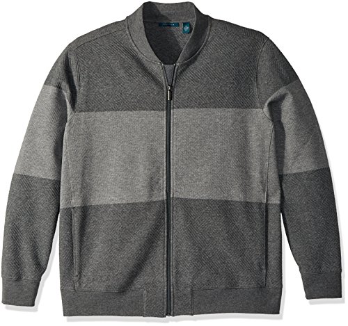 Perry Ellis Men's Cotton Blend Full Zip Jacquard Bomber
