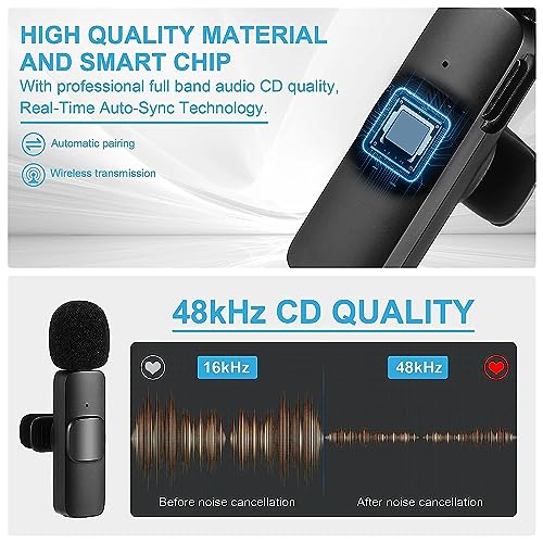 Image of TECHNOVIEW 2.4 Ghz Omnidirectional Lavalier Wireless Dual Microphone with Noise Cancallation, 50M Range Plug & Play, 2 Transmitters & 3 Receiver Lapel Mic System for All USB Devices K9-V2 (Black)