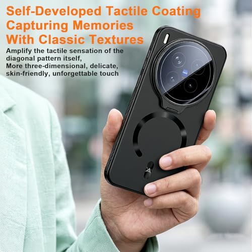 Image of ZORBES Phone Case for Vivo X300 Pro with Magnetic Design, Vivo X300 Pro Back Cover with Camera Lens Protection Folding Kickstand Holder, Slim TPU Cover TPU Bumper Fit for Daily Use