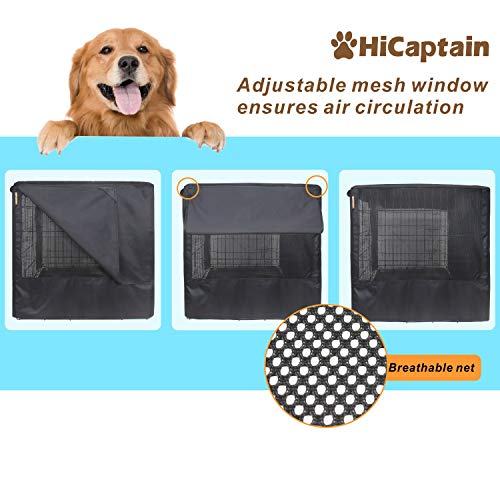 HiCaptain Folding Metal Dog Crate for Cover 42 Inch Wire Pet Cage (Black) - Image 5