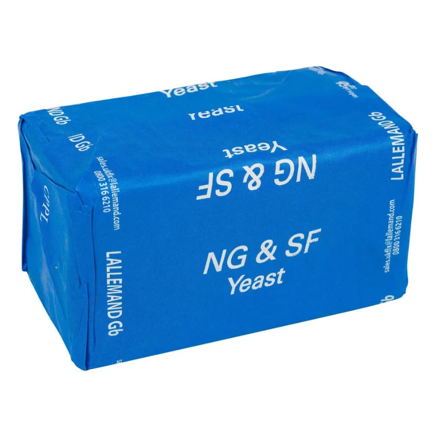 NG & SF High Activity Compressed Fresh Bakers Yeast 1 kg Block | Gluten-Free Kosher & Halal | Fast-Acting Yeast for No-Time Dough Baking - current stock expiry 26/07/2026