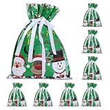 ドローストリング クリスマス バッグ | アクセサリー ラッピング 袋 8枚入り パーティー フ��バー | 装飾用パーティー ファーバー ウェディング 誕生日 フェスティバル 子供 クッキー用