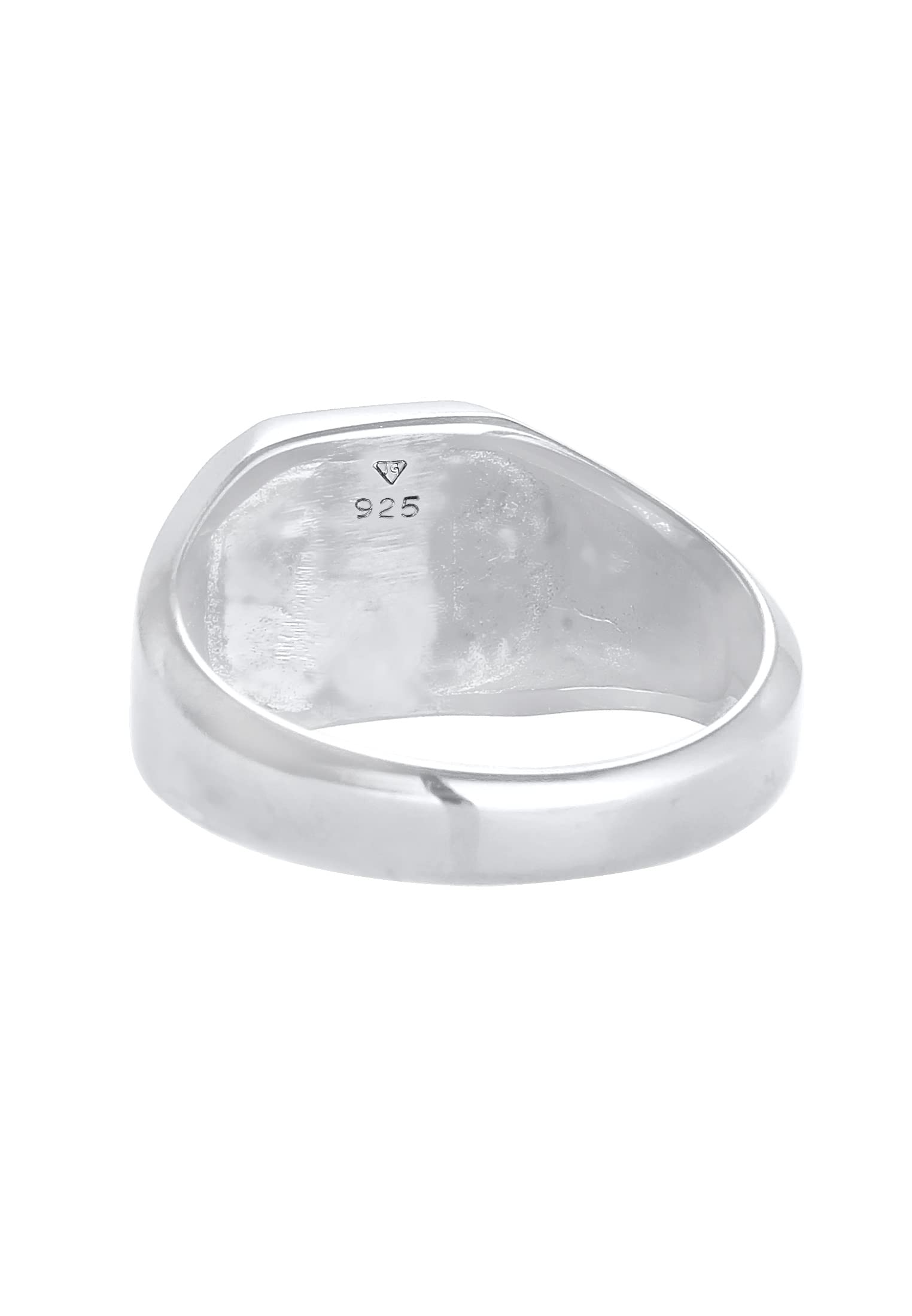 Kuzzoi Anillo de sello para hombre octágono con esmalte negro en plata de ley 925 maciza, 10 mm de ancho, anillo clásico de plata para hombre pulido en tamaño 60 – 66, 0610882720