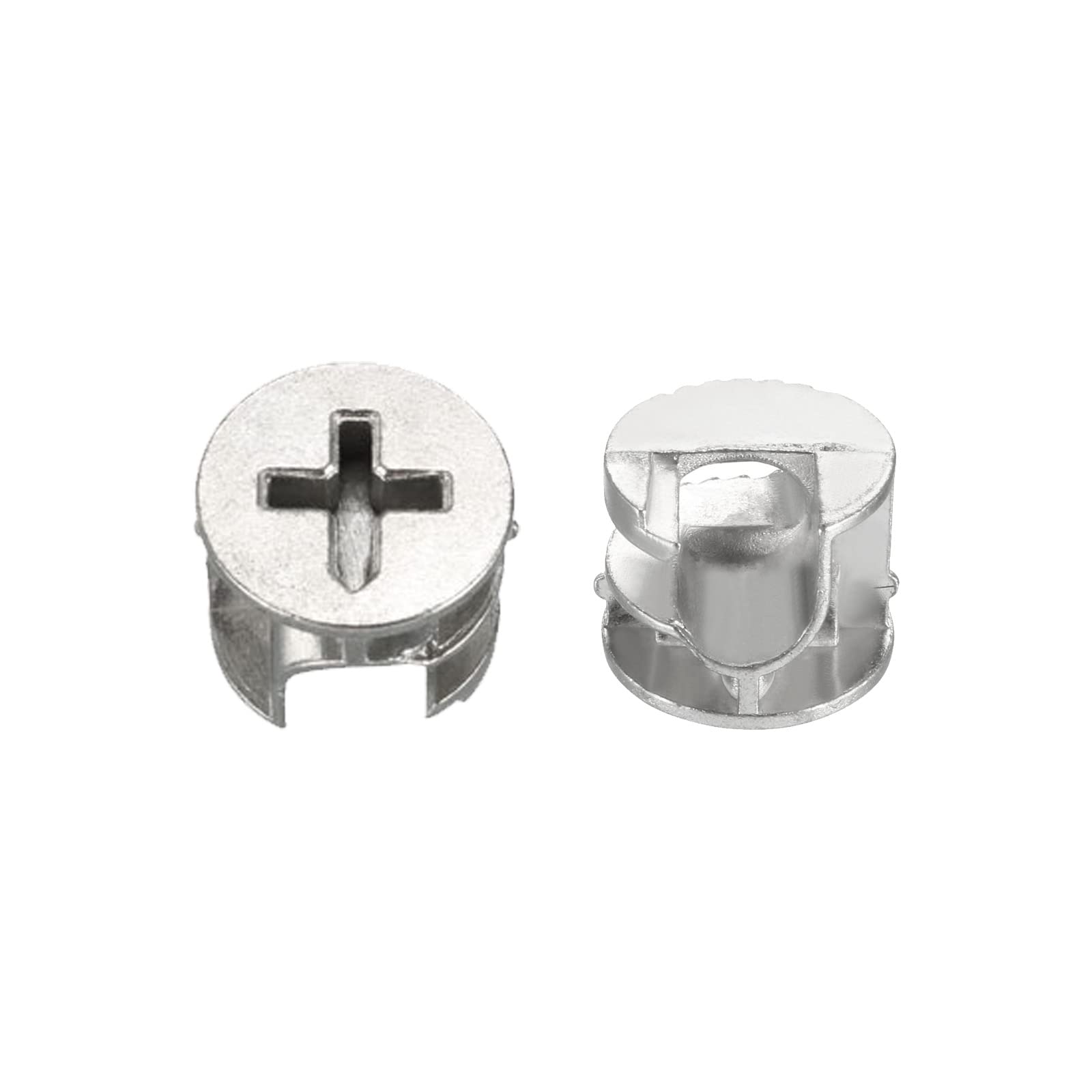 DTGN 15x12mm(DxH) Cam Lock Nut - 15Pack - Good for Wood Wardrobe Table Bookshelf - Furniture Cam Fittings Connectors - Silver Tone