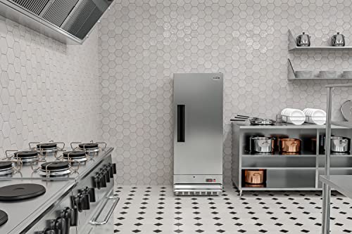 Image of KoolMore RIR-1D-SS12C Commercial Stainless-Steel Reach-in Refrigerator with One Door Access for Restaurant, Cafe, and Cold Food Storage, Large 12 Cu. Ft. Capacity, Heavy Duty Kitchen Use, 1, Silver