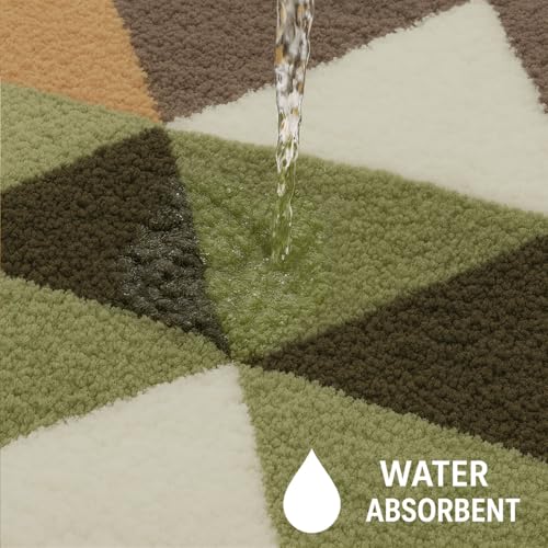 Image of Luxe Home Super Soft Canada Triangle Bath Mat Non-Slip Machine Washable Bathroom Mat for Home, Bedroom and Living Room (40x60 cm) - Pack of 1