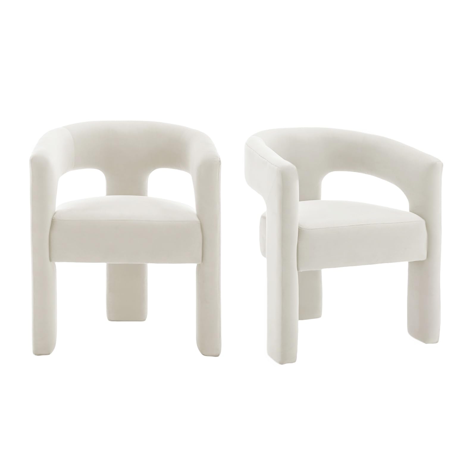 SEYNAR Modern Dining Barrel Chairs Set of 2, Accent Velvet Upholstered Sherpa Chair with Back,Boucle Vanity Chair Assembled Comfy Armchair for Kitchen