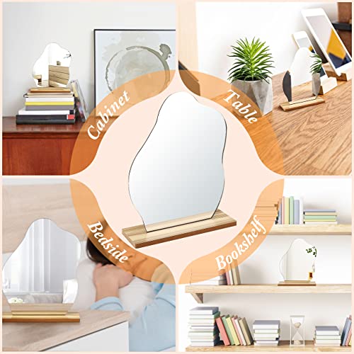 Desk Mirror Irregular Aesthetic Vanity Acrylic Makeup Mirror Desk Decor Vanity Mirror-Frameless Table Top For Bedroom,Living Room And Minimal Spaces Room Decor (A) #TOP2