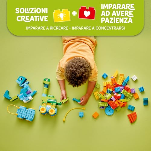 DUPLO Dinosauri su Ruote 3 in 1 - Gioco Educativo per Bambini e Bambine da 3 Anni per Costruire o Diplodoco e T. Rex Giocattolo, o Triceratopo e Stegosauro, o Pteranodonte e Parasaurolofo - 10451 - Lego - Immagine 3