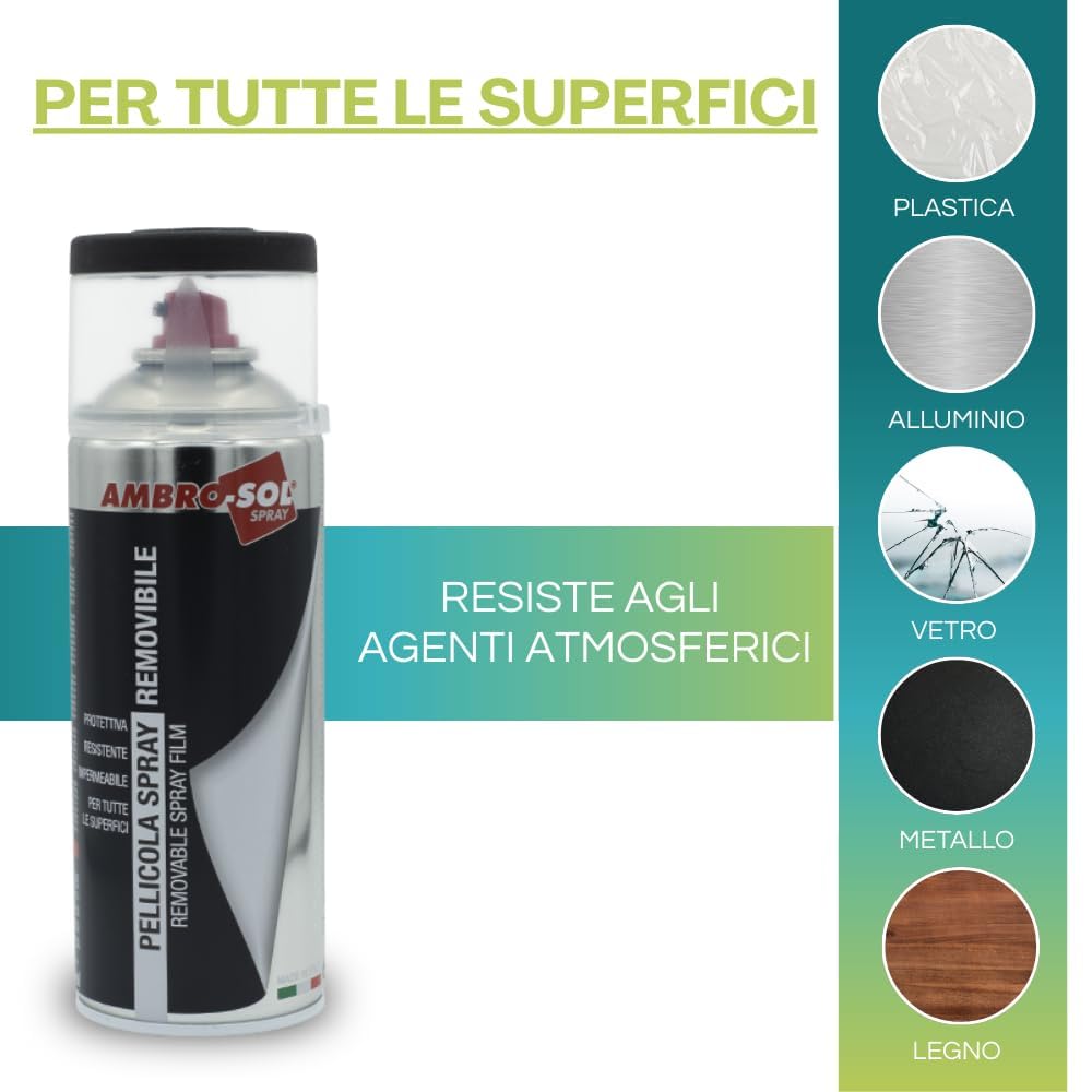 Palucart Pellicola Spray Removibile Nero Opaco 6 bombolette da 400 ml Black Matt Pellicola Spray