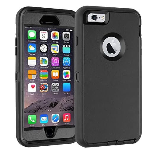 Co-Goldguard Case for iPhone 6 Plus/6S Plus Case Built in Screen Protector Heavy Duty 3 Layer Full Body Shockproof Dust-Proof Drop-Proof Durable Phone Cover for iPhone 6 Plus/6S Plus 5.5inch, Black