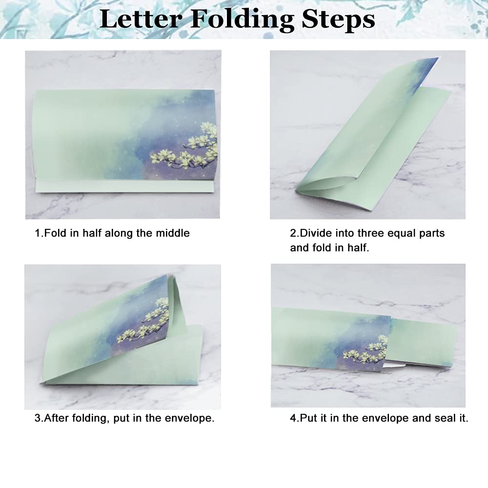 Set Carta Da Lettere Vintage Cinese - 32 Fogli E 16 Buste, Per Inviti, Matrimoni, Calligrafia, Stampa Getto D'Inchiostro - Foto 11