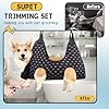 Supet Dog Grooming Hammock Harness for Dogs Cats, Restraint Dog & Small Animal Leashes Sling for Groomingk for Nail Trimming (Black Currant, S)