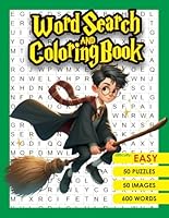 POTTER WORD SEARCH AND COLORING BOOK:: Easy Version (Potter Coloring Book) B0D77LHFYB Book Cover