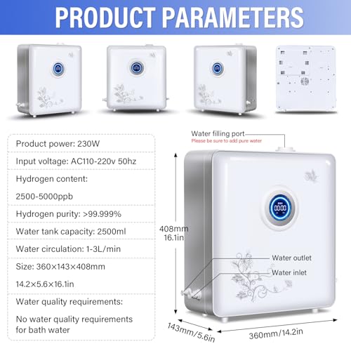 Nano Hydrogen Rich Moisturizing Bubble Bath Machine Above 4000ppd Molecular Hydrogen-Rich Water Bath Spa Bath Machine for Skin Health - Image 3