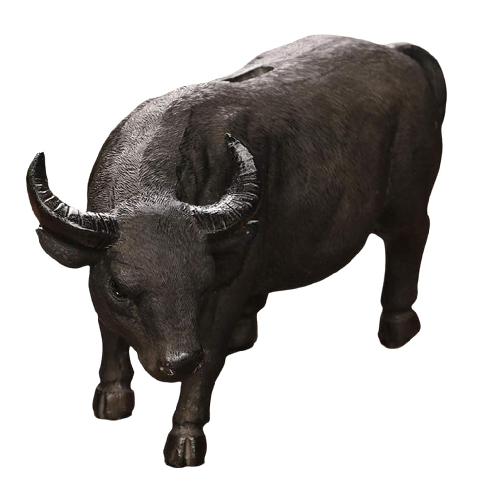 CTRLZS Cow Statue Gift Bull Piggy Bank Coin Coin Penny Collectible Piggy Bank Cow Sculpture Black