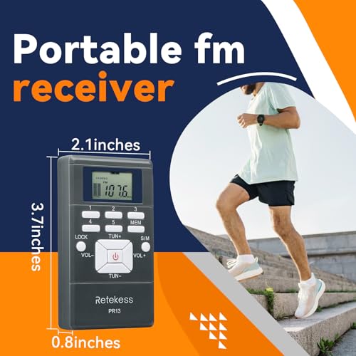 Sistema de Traducción para Iglesia Retekess PR13 B: Transmisor FM TR503 con Auriculares, Radio FM Digital, 5 Emisoras Preestablecidas, Receptor FM Portátil (1 Transmisor y 20 Receptores) miniatura 5