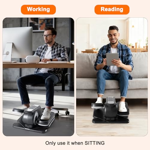 Image of OLIXIS Under-Desk Elliptical Machine-Compact & Quiet Mini Pedal Exerciser with Adjustable Speed, LED Display, Portable Fitness Solution for Home or Office Workouts