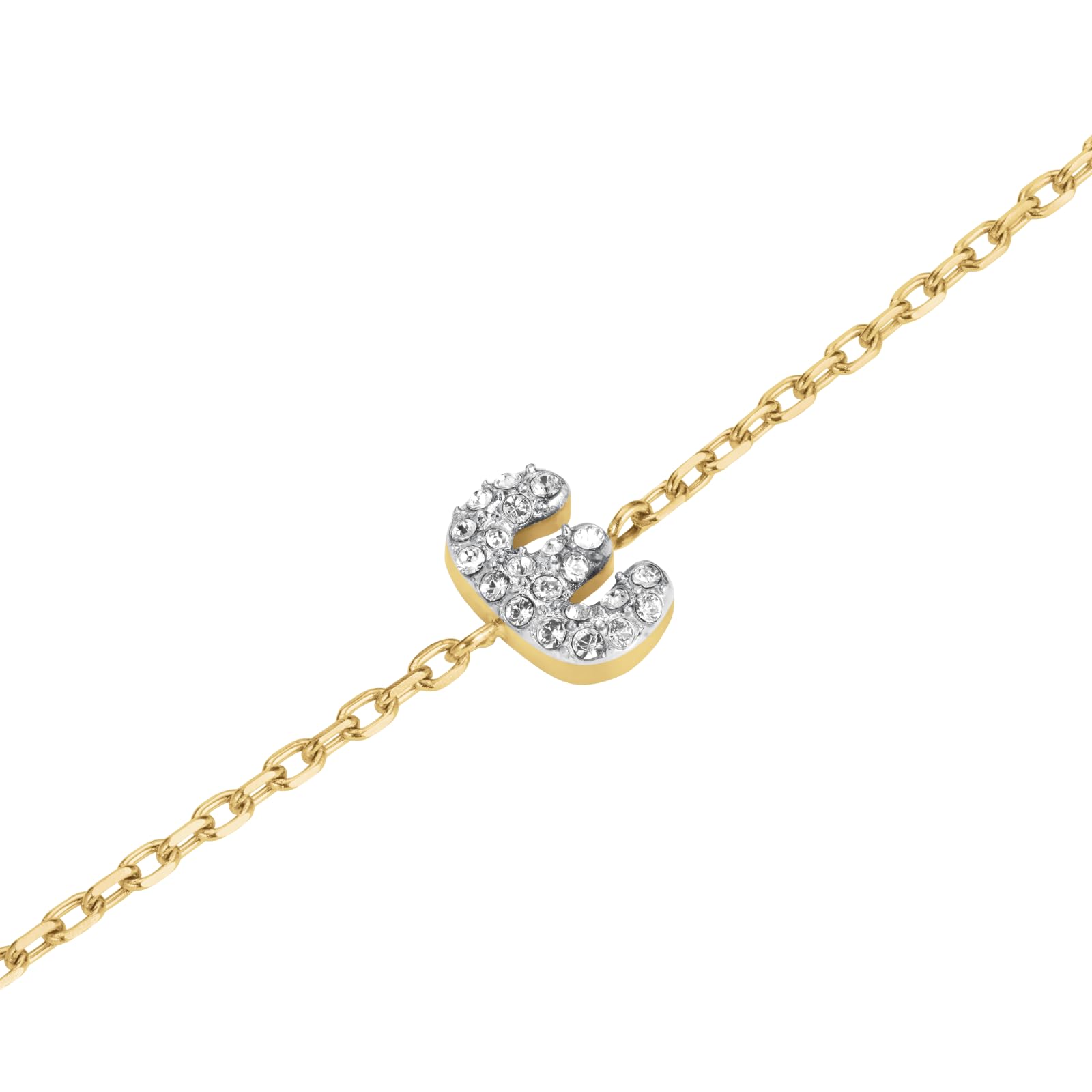Rosefield Bubble Letters Damski 14K Pozłacany Bransoletka Bubble Pavé Litera