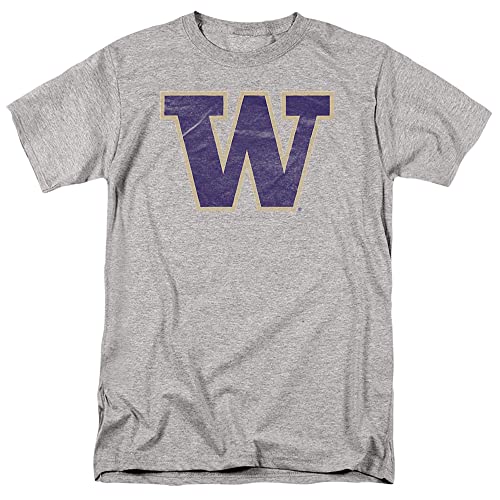 University of Washington Official Distressed Primary Logo Unisex Adult T Shirt,University of Washington, Large