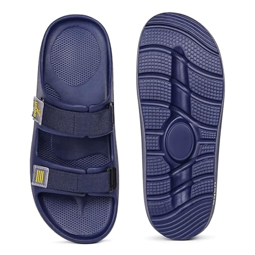 Image of YOHO Wilo Double Strap Sliders for Men | Cushioned & Lightweight | Adjustable Strap | Comfortable Monsoon Footwear & Rainy Sandals
