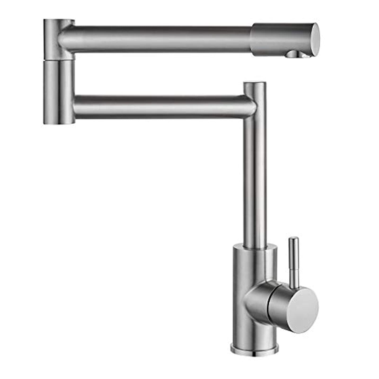 Kitchen Pot Filler Faucet Brushed Nickel, Stainless Steel Deck Mounted Folding Stretchable Kitchen Sink Faucet, Single Handle Mixer Tap