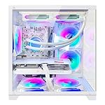 Panorama Gaming PC Desktop Computer - AMD Ryzen 7 5700G 3.8 GHz, RTX 4060 8GB, 32GB DDR4 RAM 3200, 1TB M.2 PCIE + 1TB SATA SSD, 650W PSU, 240mm AIO, Windows 11 Pro 64-bit, White - Image 3