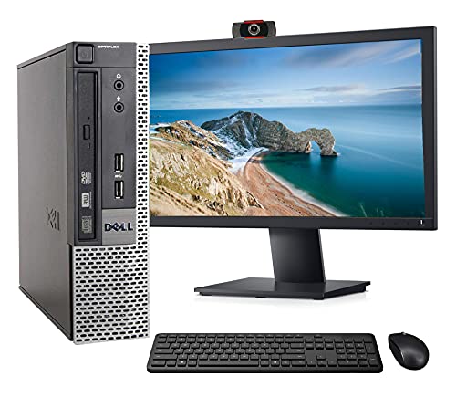 Dell OptiPlex 7010 USFF Computer Desktop PC, Intel i5 3.2GHz, 8GB Ram, 250GB Hard Drive, WiFi & Bluetooth, Wireless Keyboard and Mouse, 24 Inch FHD Monitor, Webcam, Windows 10 (Renewed)