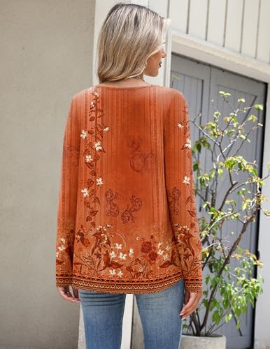 Image of Zeagoo Spring Tops for Women Long Sleeve Shirt Summer Casual Dressy Blouse V Neck Tunic Vacation Clothes 2026 Outfits