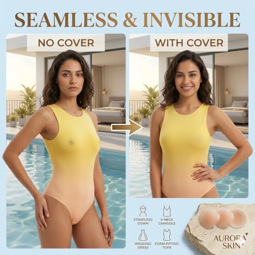 Image of 2-Pair Sticky Women's Nipple Covers - Reusable Washable Silicone Pasties