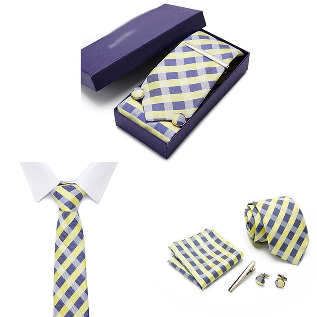 Manschettenknöpfe mit Geschenkbox Jacquard gewebte Krawatten-Set für Herren Hochzeitsfeier Geschenkbox Krawatten-Set