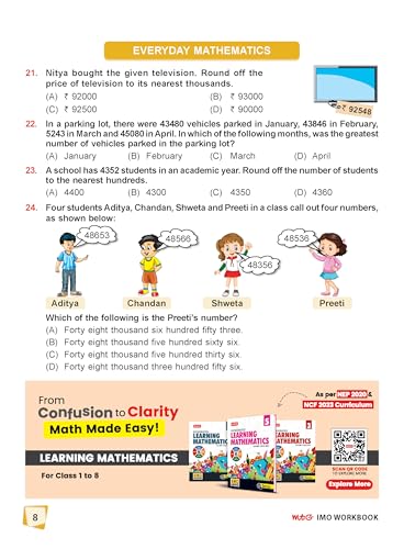 Image of MTG International Mathematics Olympiad (IMO) Workbook Class 4 - Chapter-wise MCQs with Achievers Section - SOF Olympiad Books For 2026-27 Exam