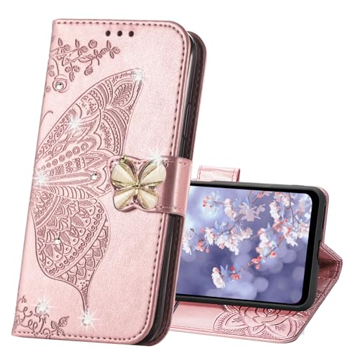 Coque Galaxy S25 Ultra portefeuille pour femme motif papillon pour le quotidien