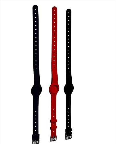 GO Pets Collar de silicona ajustable para AGREGAR AIRTAG O DENTIFICACION DE LA MASCOTA COMODO para PERRO MEDIANO Y GRAN Pack DE 3 colores negro rojo