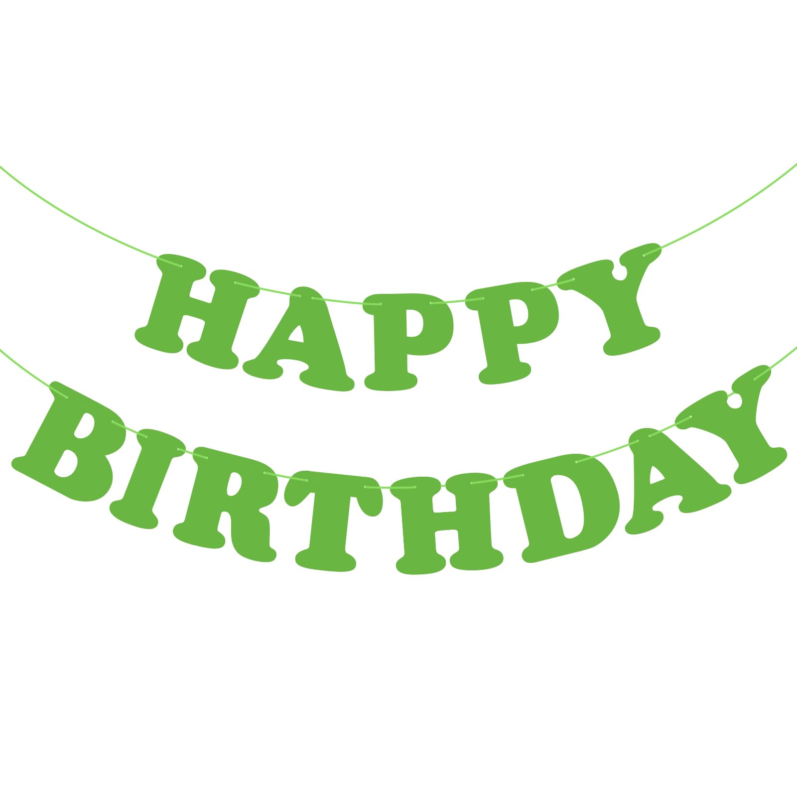 Adecortalk Green Happy Birthday Banner Birthday Party Decorations Sign Birthday Backdrop Party Supplies Happy Birthday Bunting Banner for Kids Adults