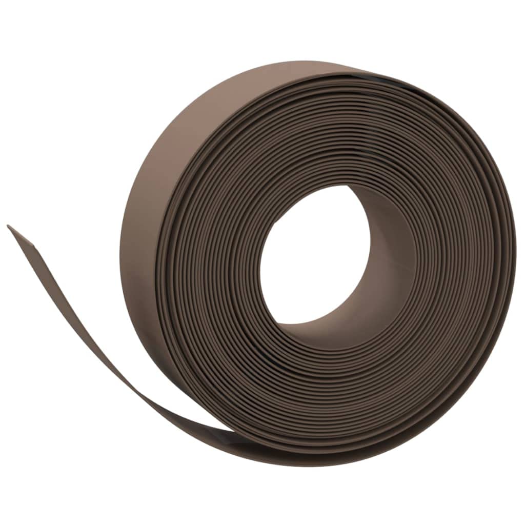 Bordo per prato, 2 pezzi, marrone, 10 m x 15 cm, in polietilene, flessibile, per aiuole, aiuole, viali, bordi per laghetti