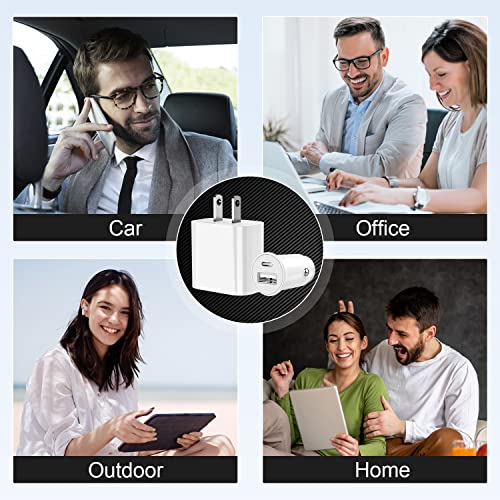 Iphone Fast Charger【Apple Mfi Certified】, 20W Usb C Wall Charger Block/27W Car Charger Adapter With 2-Pack 3Ft Type C To Lightning Cable, Fast Charging Kit For Iphone 14/13/12/11Pro Max/Xr/Ipad #TOP6