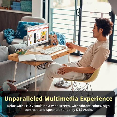 Image of HP All-in-One Desktop Computer, 21.5 inch FHD Display, Intel Celeron J4025 Processor, 16GB RAM, 288GB Storage(128GB SSD + 160GB Docking Station Set), HD Privacy Camera, Wired Keyboard&Mouse, Win 11, White