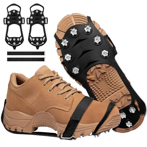Crampones para Botas de Montaña,11 Dientes Crampones Ligeros (L)