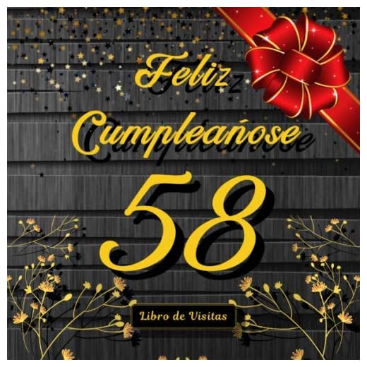 Feliz 58 Cumpleaños: Libro de Visitas para 58anos Cumpleanos fiesta, 100 paginas 21x21cm Tema: oro y madera.